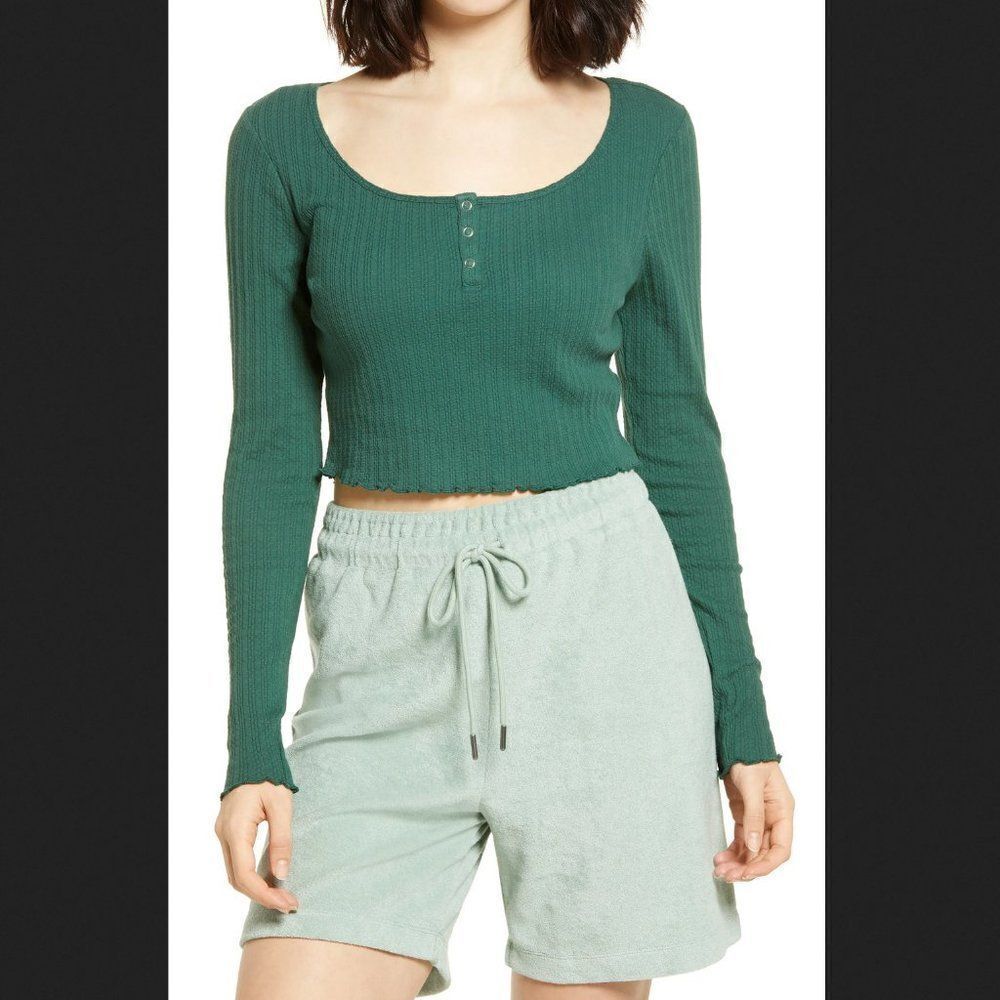 5/$25 Summer‎ Sale!!! BP Green Ribbed Knit Crop Top